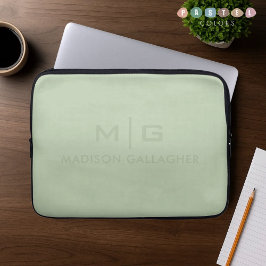 Funda Para Portátil Solid Soft Light Pastel Sage Moss Green Color