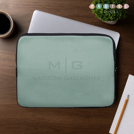 Funda Para Portátil Solid Soft Light Pastel Teal Sage Moss Green Color