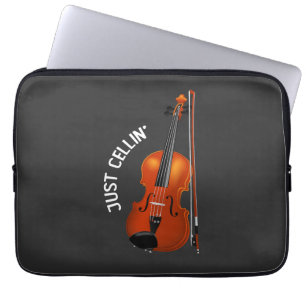 Funda Para Portátil Solo Cellin' Gracioso escalofriante Violín Cello
