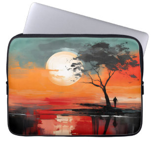 Funda Para Portátil Solo junto al lago – Soledad al atardecer