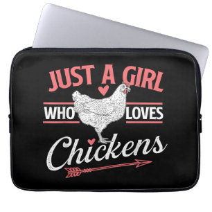 Funda Para Portátil Sólo un Chica que ama a las gallinas - el pollo qu