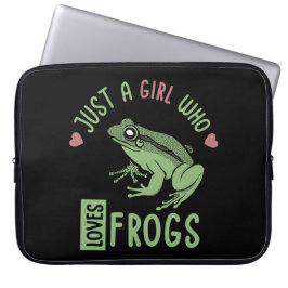 Funda Para Portátil Solo un chica que ama las ranas Ranas Ranas Ranas 