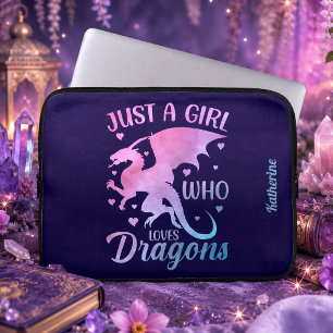 Funda Para Portátil Solo una chica que ama a los dragones - Dragón de