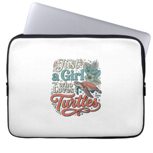 Funda Para Portátil Solo una chica que ama las tortugas Diseño de cami