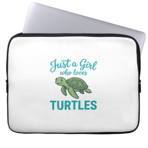 Funda Para Portátil Solo una chica que ama las tortugas grabado vintag