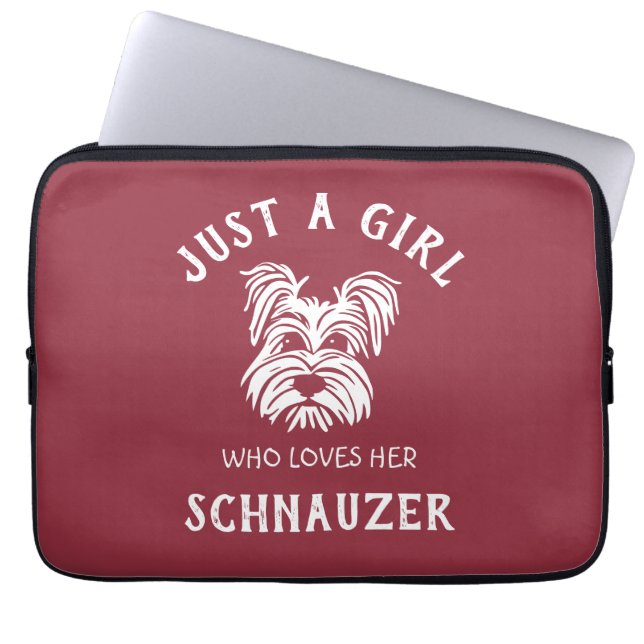 Funda Para Portátil Sólo una chica que ama su Schnauzer (Frente)