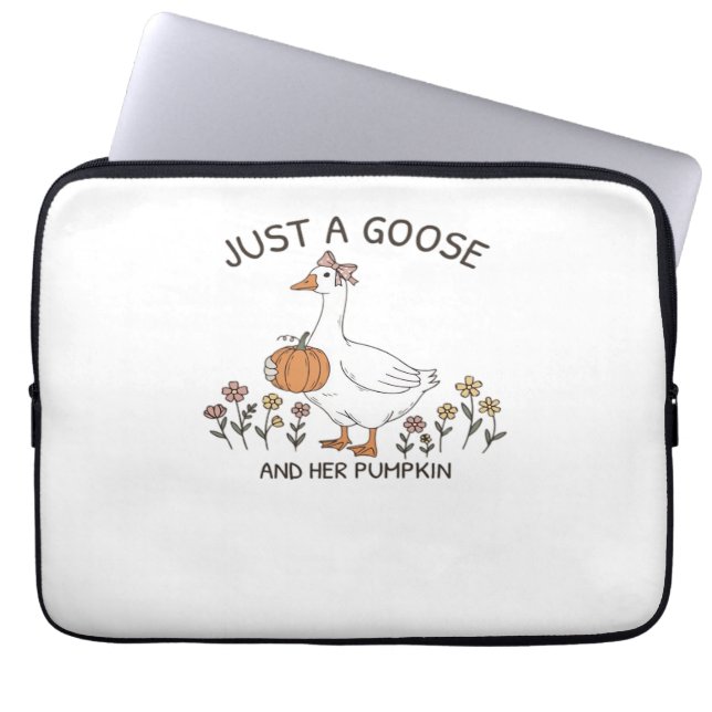 Funda Para Portátil Solo una oca y su calabaza clásica camiseta (Frente)