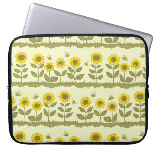 Funda Para Portátil Sombras, abejas, adorable patrón sin costuras.