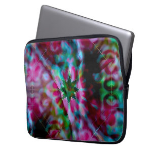 Funda Para Portátil Sombras de estrellas en puntos floridos, colores a