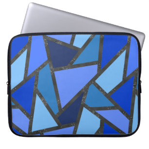 Funda Para Portátil Sombras de vidrio manchado azul