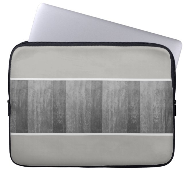Funda Para Portátil Sombras grises de rayas oscuras (Frente)