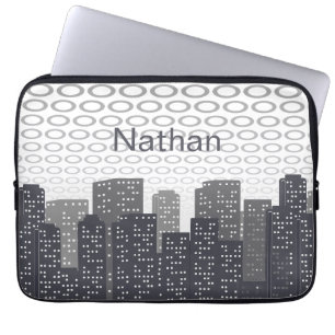 Funda Para Portátil Sombras personalizadas del paisaje urbano gris