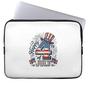 Funda Para Portátil Sombrero Patriótico Vintage Feliz 4 de Julio Vecto