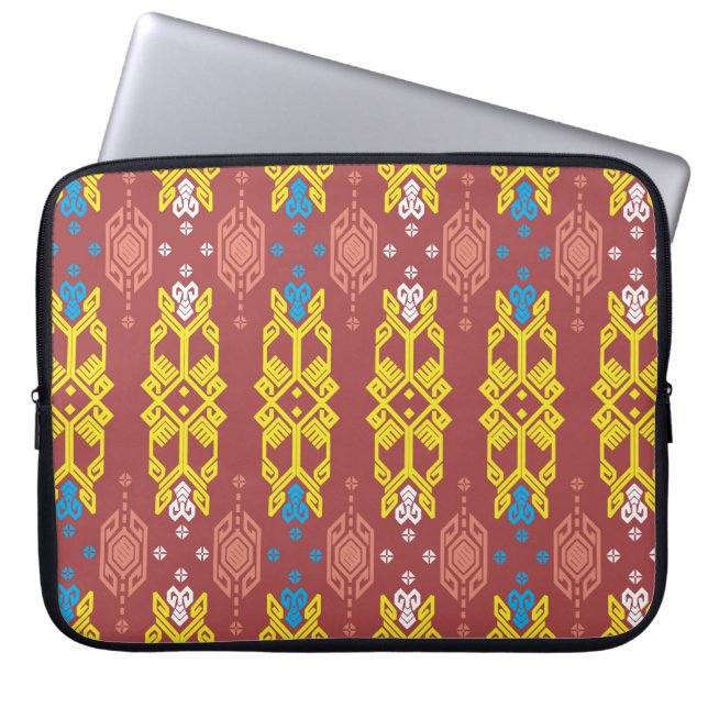 Funda Para Portátil Songket Tenun Geometrik Patrón sin soldadura con C (Frente)