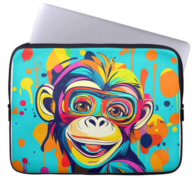 Funda Para Portátil Sonrisa en monos (Frente)