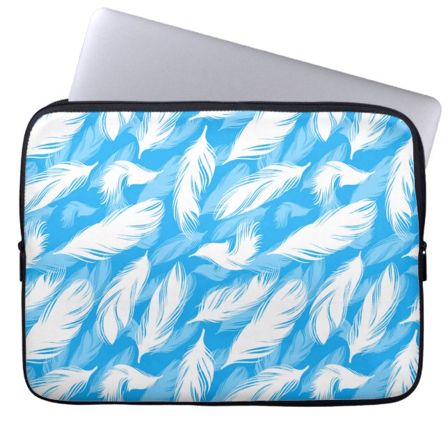 Funda Para Portátil Sophisticated Feather Design On A Bright Blue  (Frente)