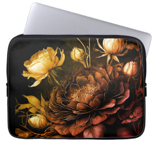 Funda Para Portátil Sorprendente Arreglo Flores de color de roya de co