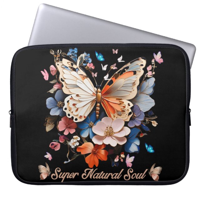 Funda Para Portátil Soul Super Natural: Arte Jardín de Mariposa (Frente)