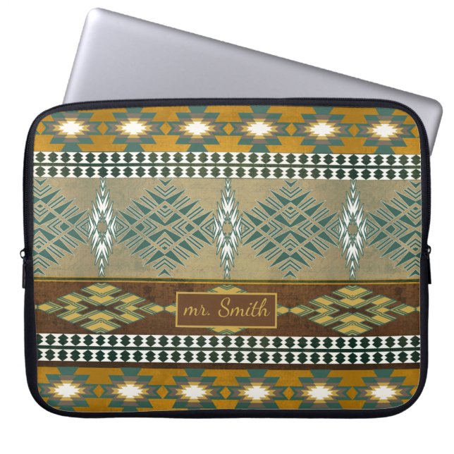 Funda Para Portátil Southwestern tribal pattern laptop sleeve (Frente)