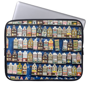 Funda Para Portátil souvenirs holandeses, escena de la calle de Amster