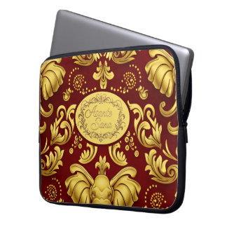 Funda Para Portátil Sovereign Gratitude: Gold Ornate Elephant & Asante