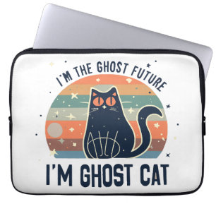 FUNDA PARA PORTÁTIL SOY EL FUTURO FANTASMA, GATO FANTASMA