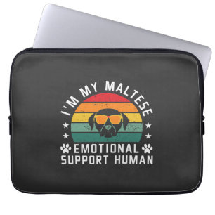 Funda Para Portátil Soy el humano de apoyo emocional a mi perro maltés