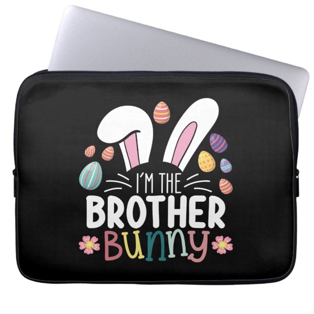 Funda Para Portátil Soy la familia Hermano Bunny Easter (Frente)