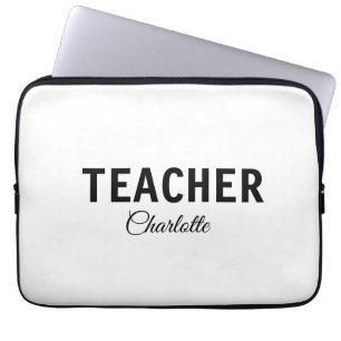 Funda Para Portátil Soy profesor escuela Universidad agregue su nombre