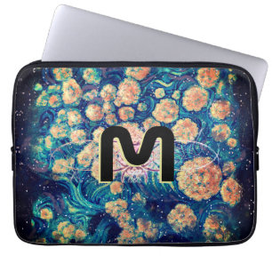 Funda Para Portátil Space Mimosa Golden Nebulosa Blossom & Monograma
