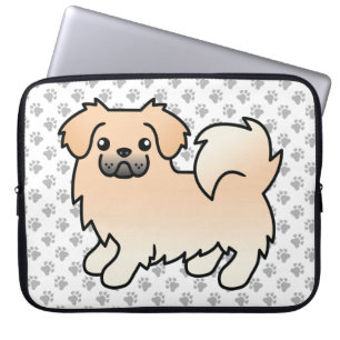 Funda Para Portátil Spaniel Tibetano Crema Perro De Dibujos Animados L