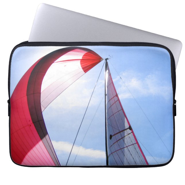 Funda Para Portátil Spinnaker rojo con Sun (Frente)