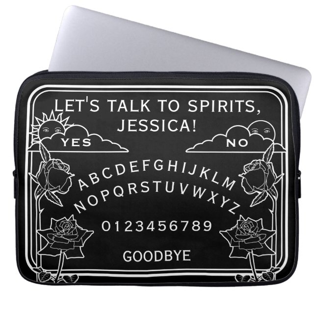 Funda Para Portátil Spirits Gótico Black White Talking Board (Frente)