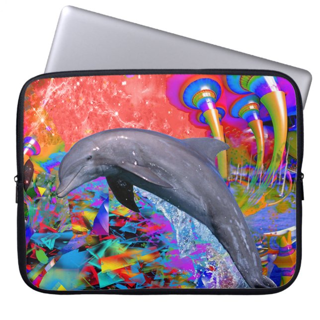 Funda Para Portátil Splash de color delfín (Frente)