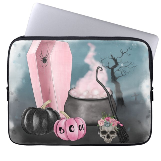 Funda Para Portátil Spooky Halloween Grave Yard and Spider Webs Samsu (Frente)