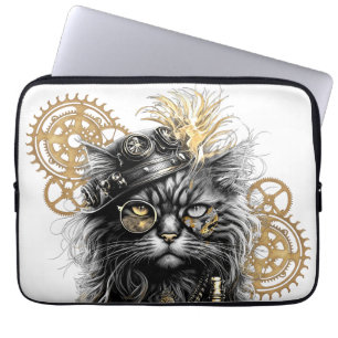 Funda Para Portátil Sporcket-Paws El Gato Steampunk Divertido 