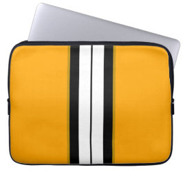 Funda Para Portátil Sporty Bold Yellow Split White Carreras Stripe