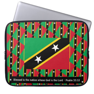 Funda Para Portátil ST KITTS & NEVIS Blessed Nation Psalm 33:12 Laptop