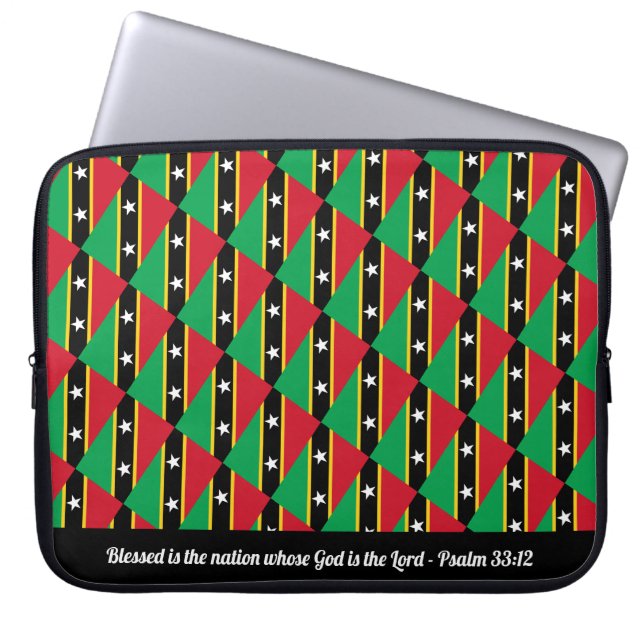 Funda Para Portátil ST KITTS & NEVIS Psalm 33:12 Blessed Nation Laptop (Frente)
