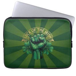 Funda Para Portátil St. Patrick’s Day Luck of the Irish Fist Shamrock