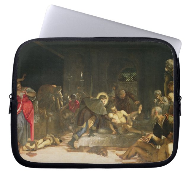 Funda Para Portátil St. Roch que cura la plaga (Frente)