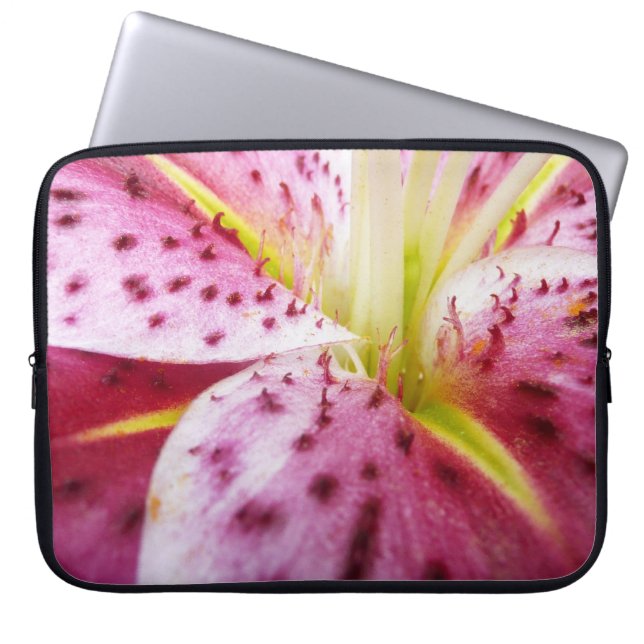 Funda Para Portátil Stargazer Lily Bright Magenta Floral (Frente)