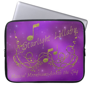 Funda Para Portátil Starlight Lullaby Purple Gold Music & Sky