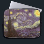 Funda Para Portátil Starry Night by Vincent van Gogh, Vintage Fine Art<br><div class="desc">Starry Night (1889) by Vincent van Gogh is a vintage post impressionism fine art landscape nature painting. A view of a city in a valley at night with the clouds swirling, the stars shining and a beautiful golden yellow crescent moon. It was painted during the day from memory and is...</div>