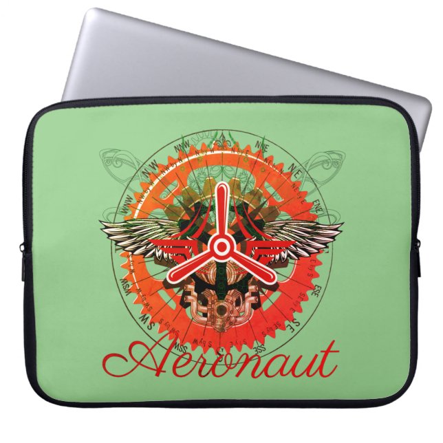 Funda Para Portátil Steampunk Aeronaut, Himmelsmechanik (Frente)