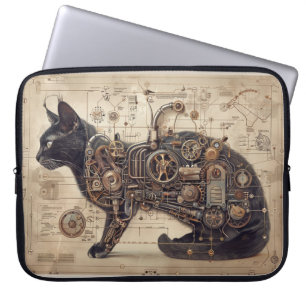 Funda Para Portátil Steampunk Cat Retro