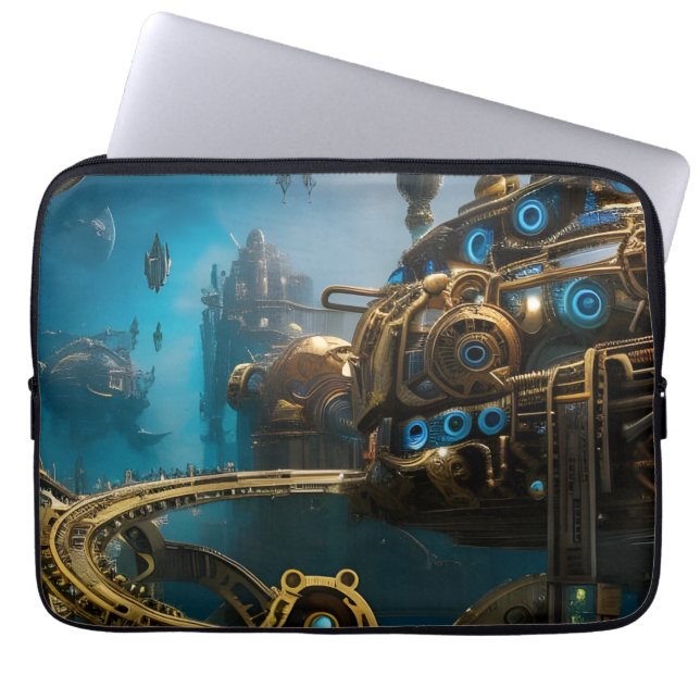 Funda Para Portátil Steampunk Ciudad perdida de Atlantis (Frente)