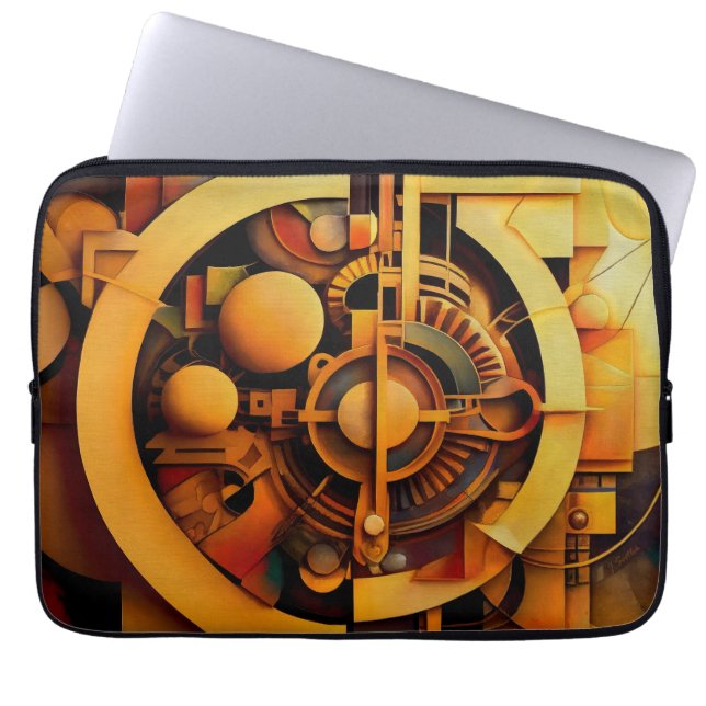 Funda Para Portátil Steampunk Golden Mechanism Abstract (Frente)