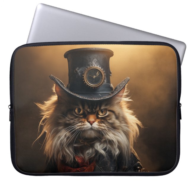 Funda Para Portátil Steampunk Grumpy Cat (Frente)
