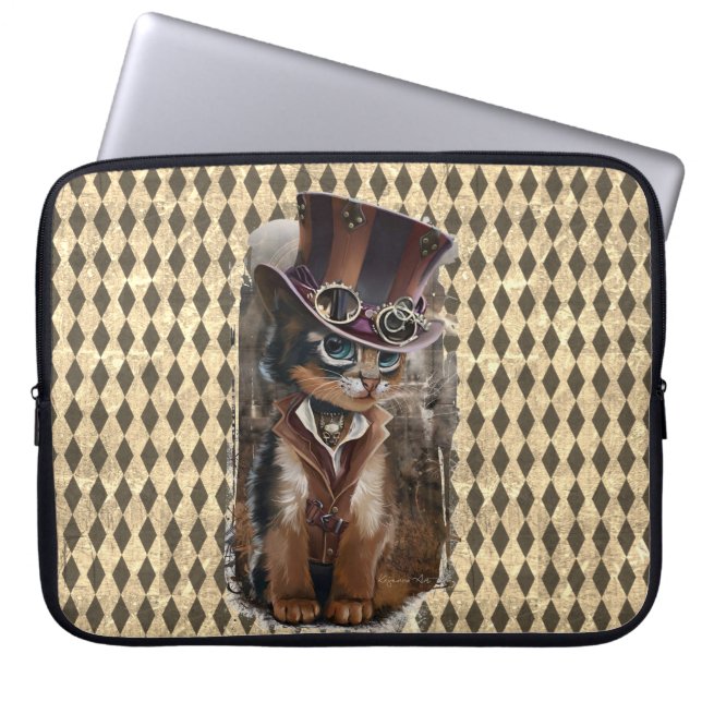 Funda Para Portátil Steampunk Kitty (Frente)